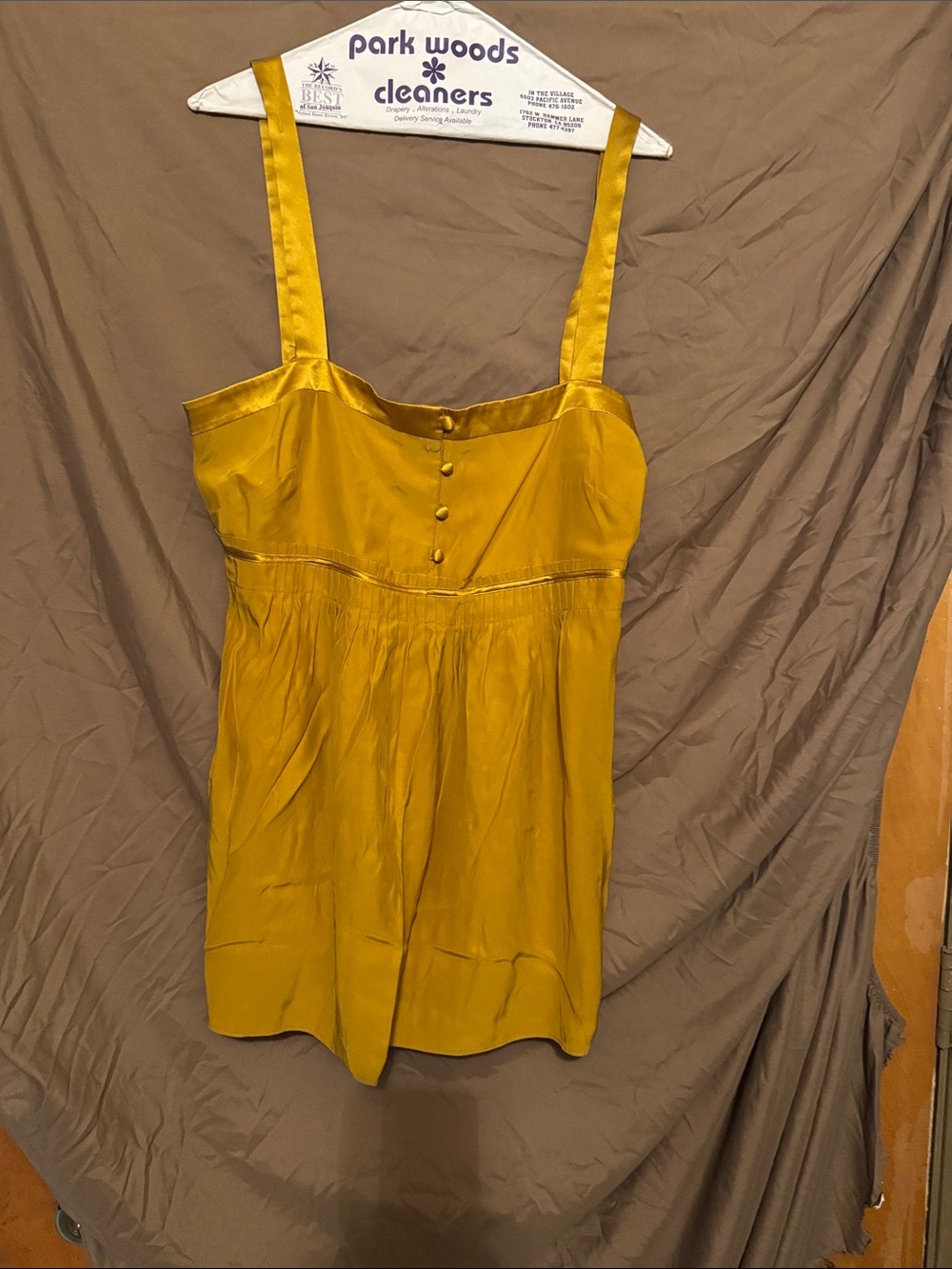 J. Crew Mustard Yellow Satin Camisole Dress